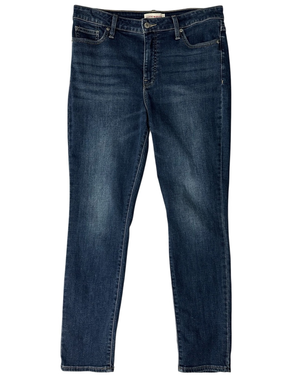 🫶 Lucky Brand Marilyn Straight Jeans Women 12/31 Dark Wash Straight Leg Stretch